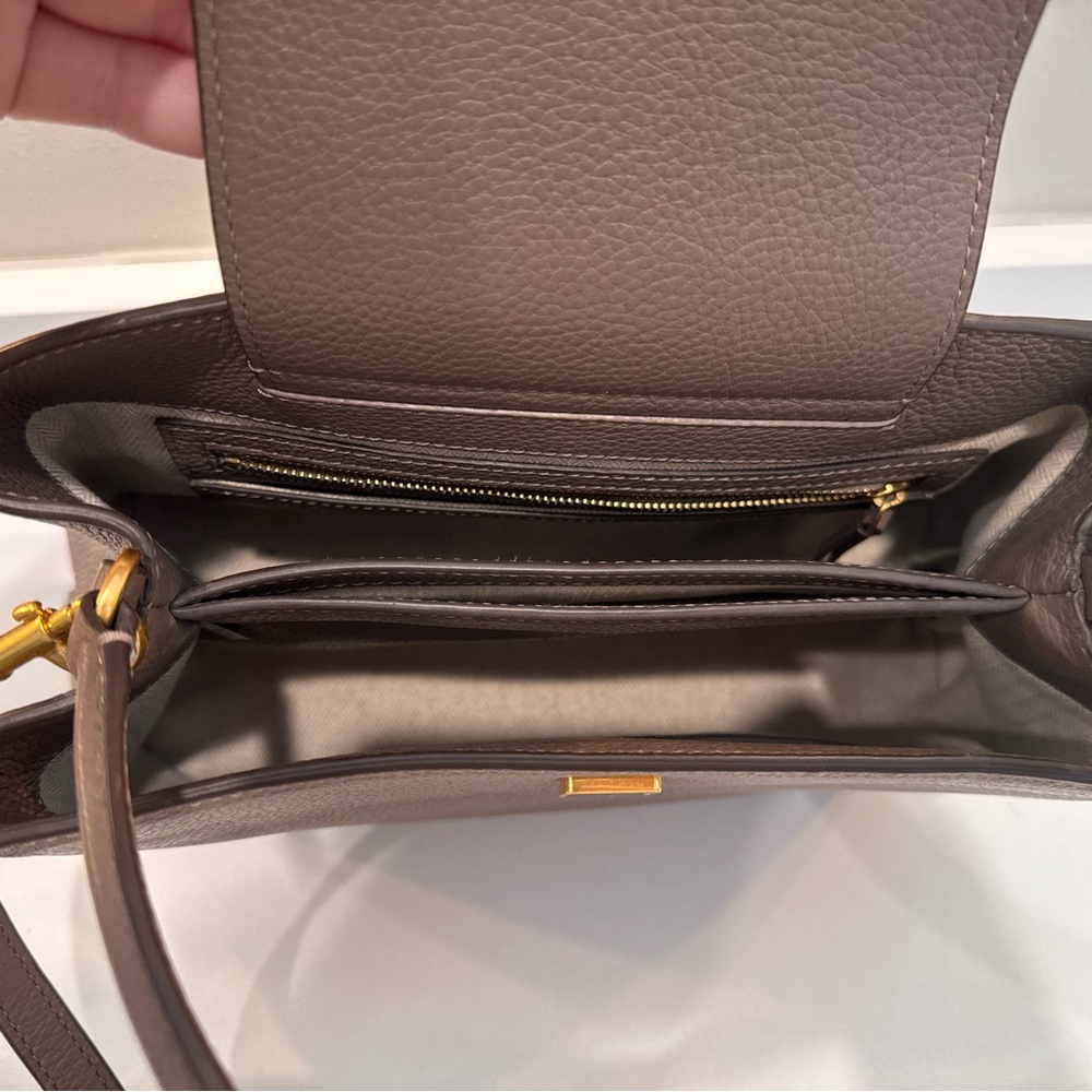 TORY BURCH Britten Medium Satchel Handbag in Leather - Picture 4 of 5